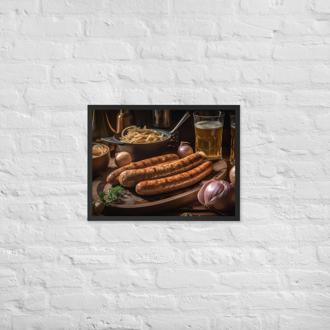 Sausage and Onions Framed poster 🤤 from Yumify.AI