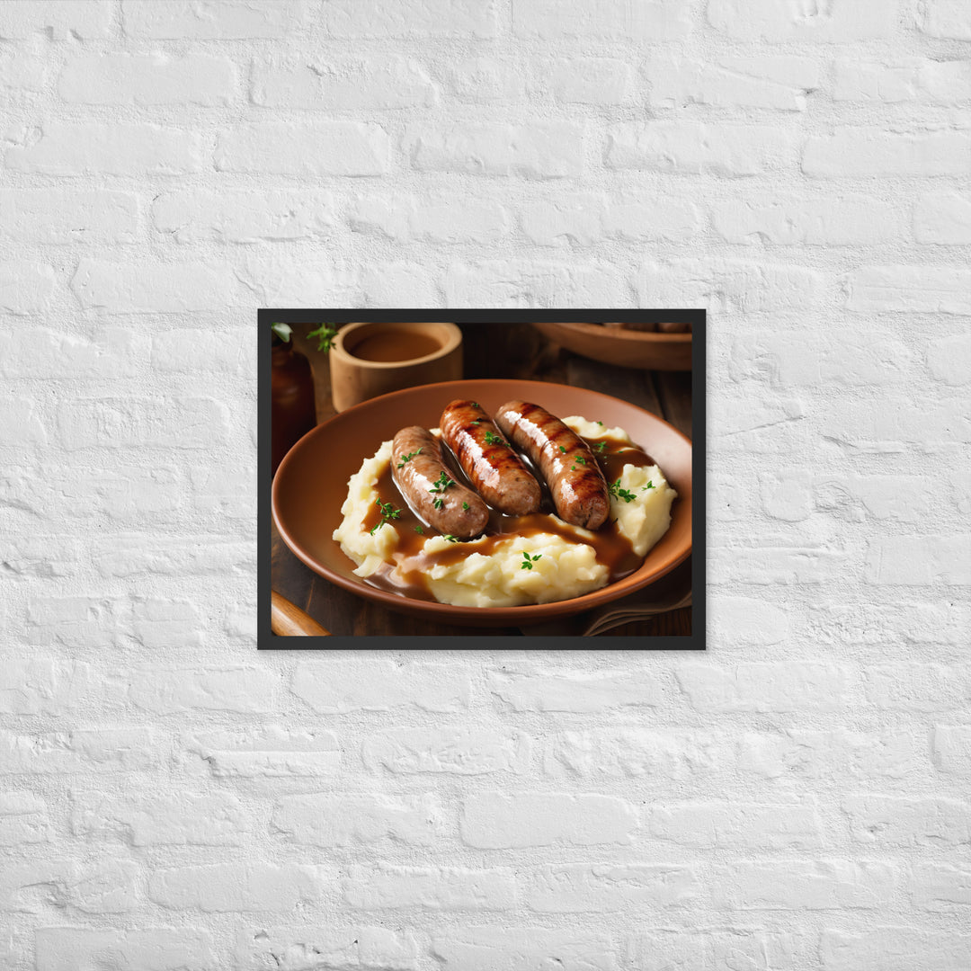 Bangers and Mash Framed poster 🤤 from Yumify.AI