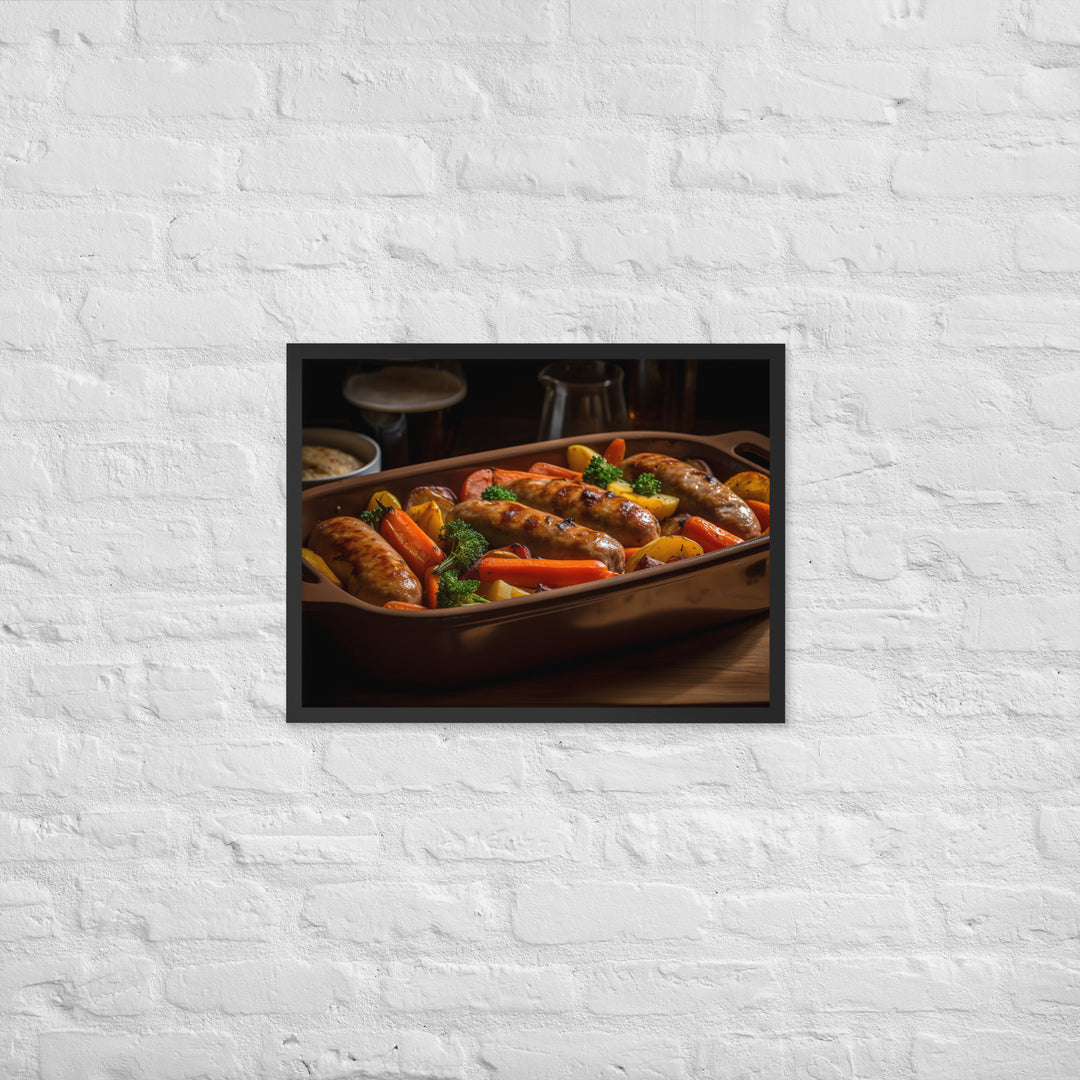 Baked Sausage and Vegetables Framed poster 🤤 from Yumify.AI