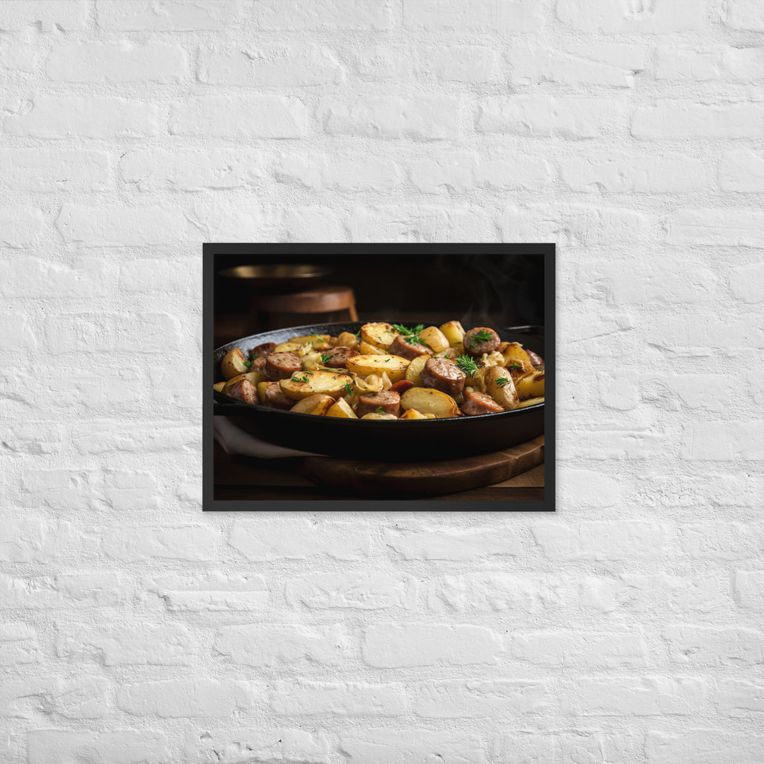 Baked Sausage and Potato Skillet Framed poster 🤤 from Yumify.AI