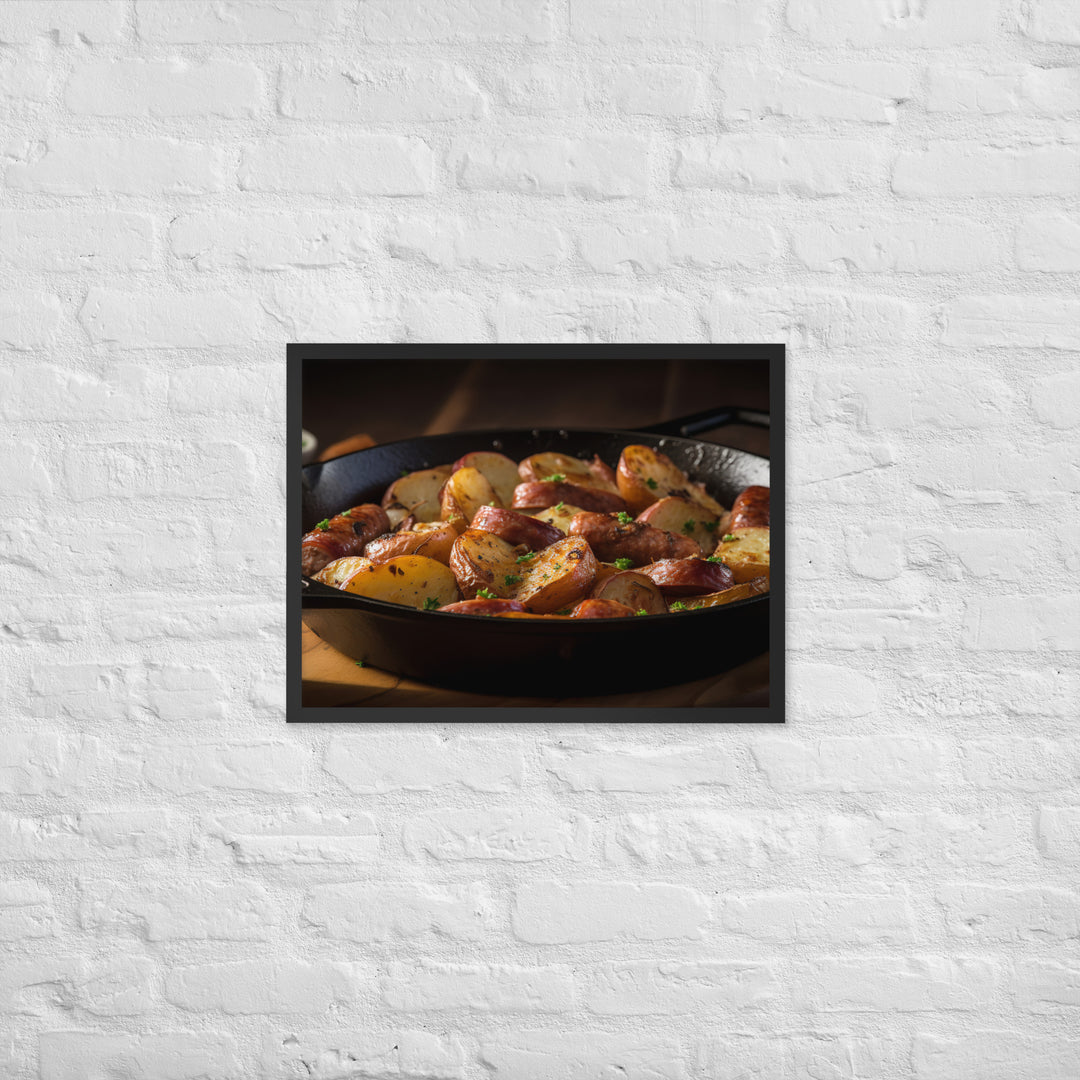 Baked Sausage and Potato Skillet Framed poster 🤤 from Yumify.AI