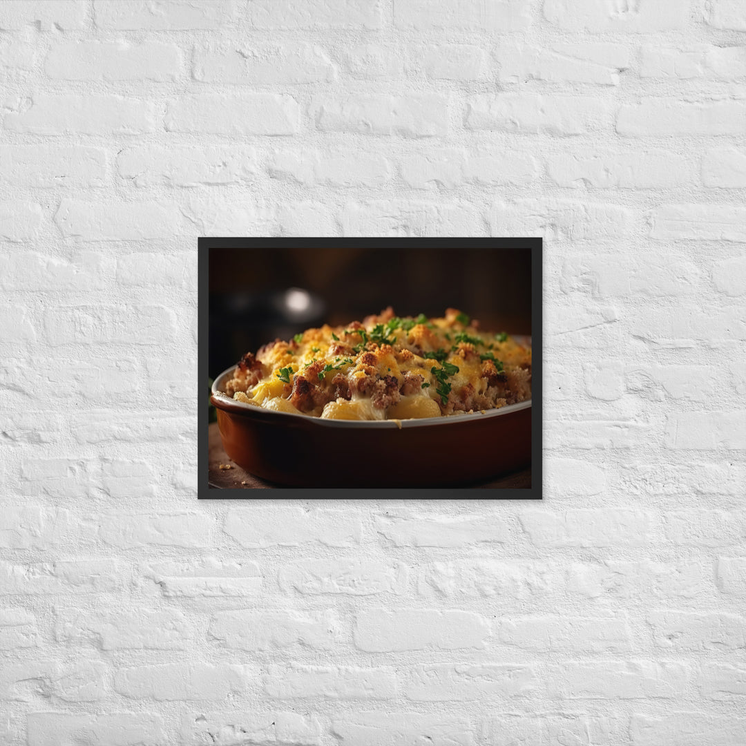 Baked Sausage and Cheese Casserole Framed poster 🤤 from Yumify.AI