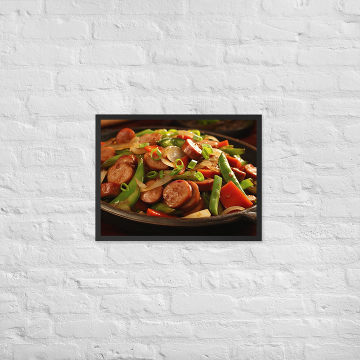 Sausage Stir Fry Framed poster 🤤 from Yumify.AI