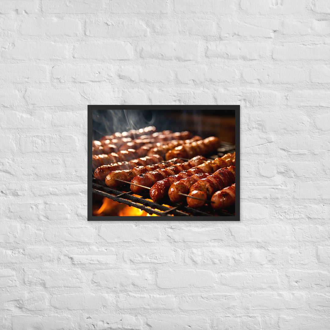 Sausage Skewers Framed poster 🤤 from Yumify.AI