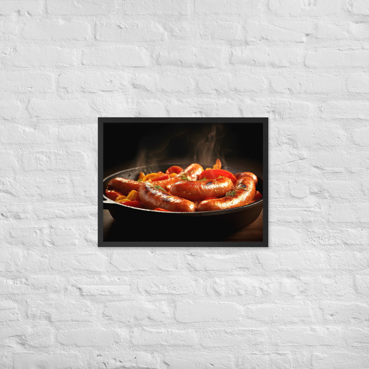 Pan Fried Sausage Framed poster 🤤 from Yumify.AI