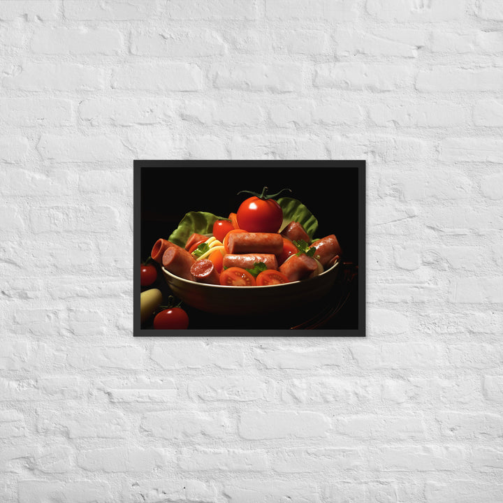 Boiled sausage Framed poster 🤤 from Yumify.AI