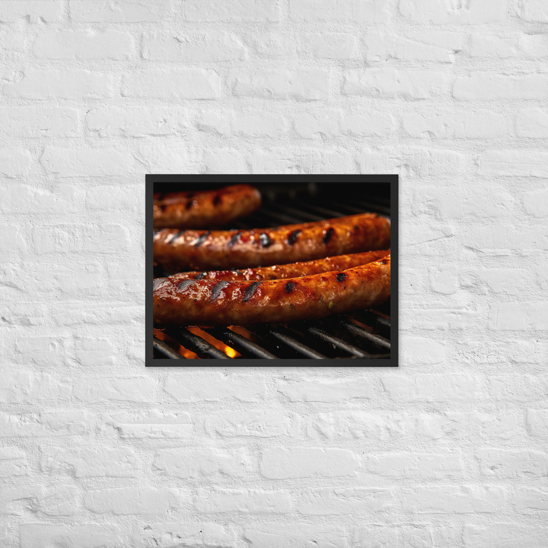 Grilled Sausage Framed poster 🤤 from Yumify.AI