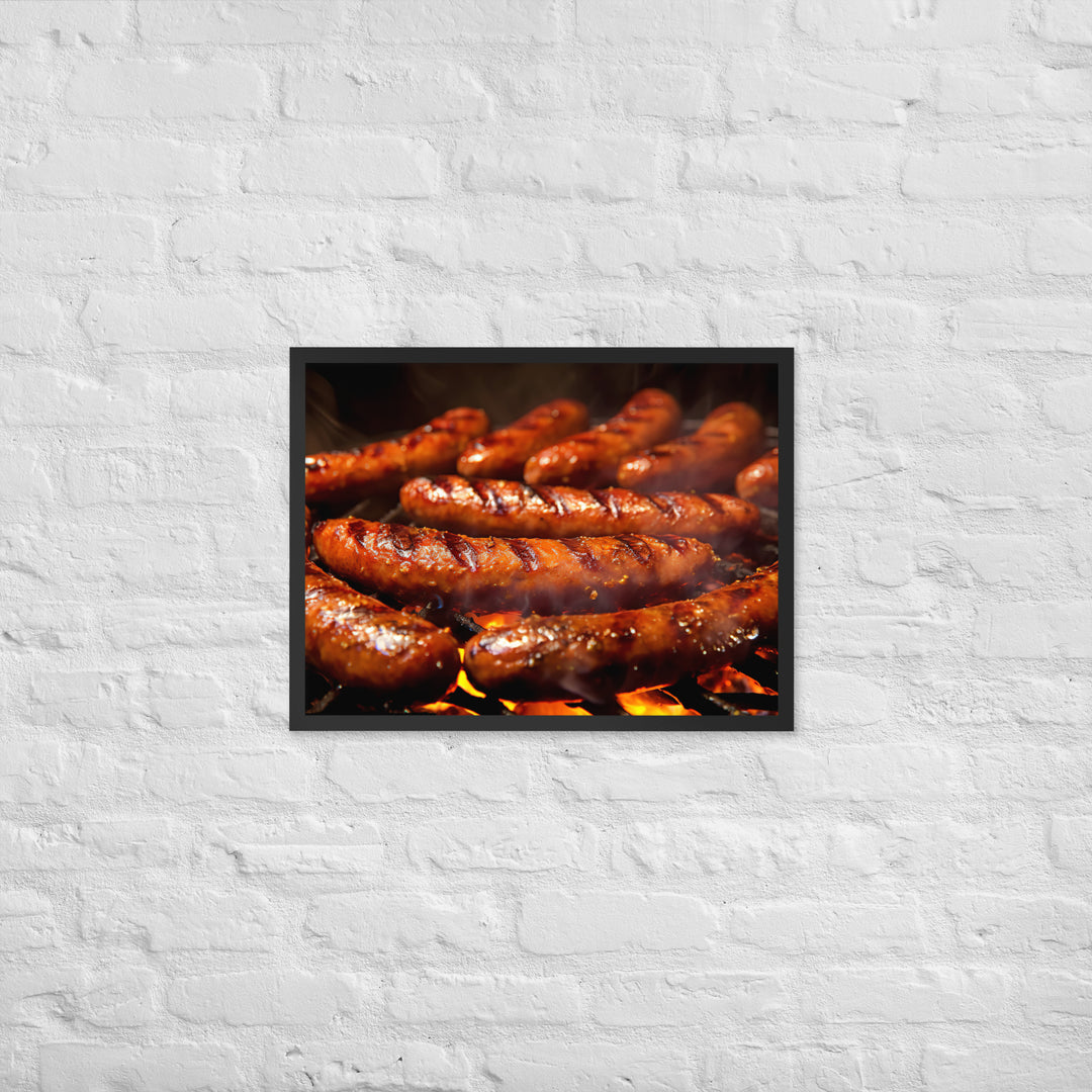 Grilled Sausage Framed poster 🤤 from Yumify.AI