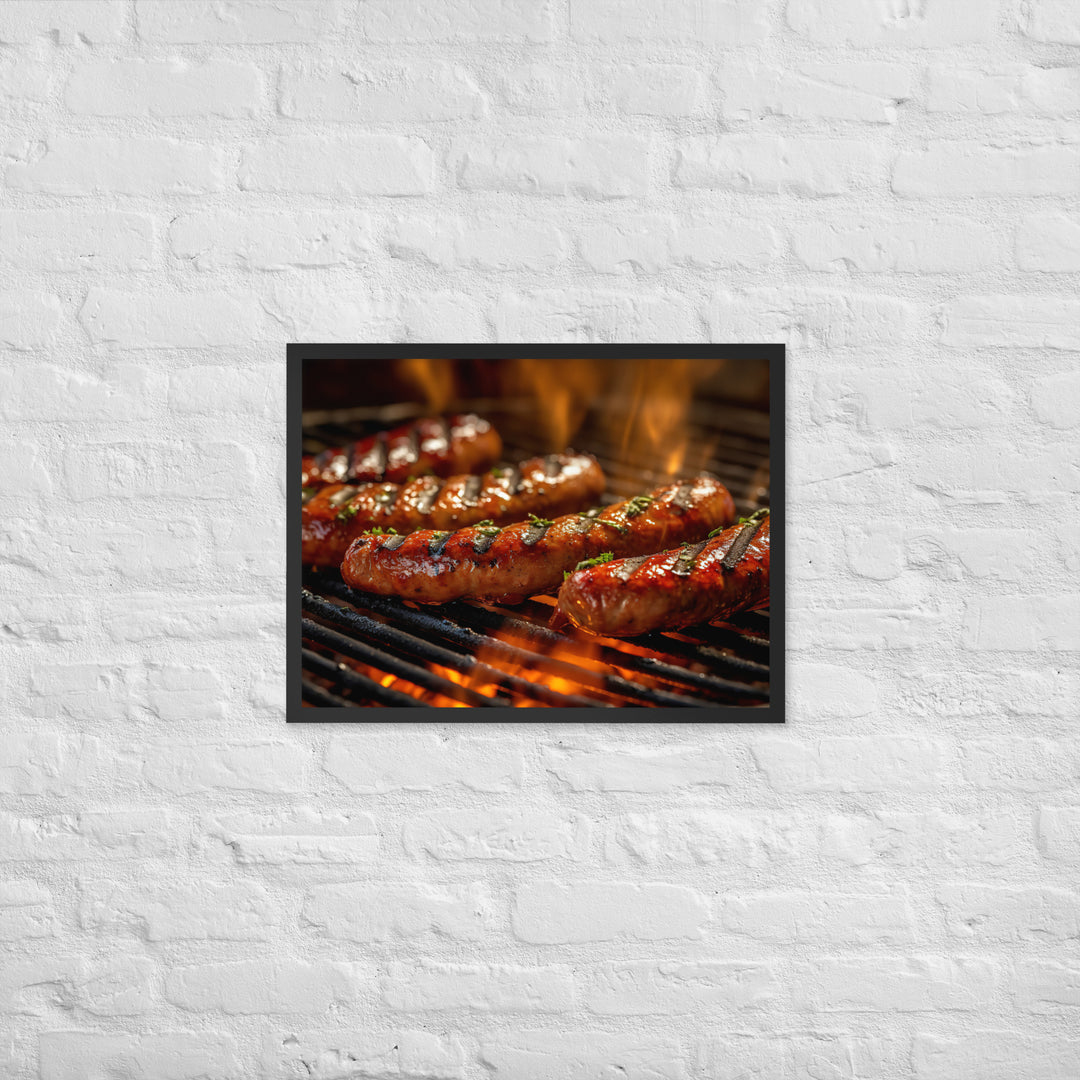 Grilled Sausage Framed poster 🤤 from Yumify.AI