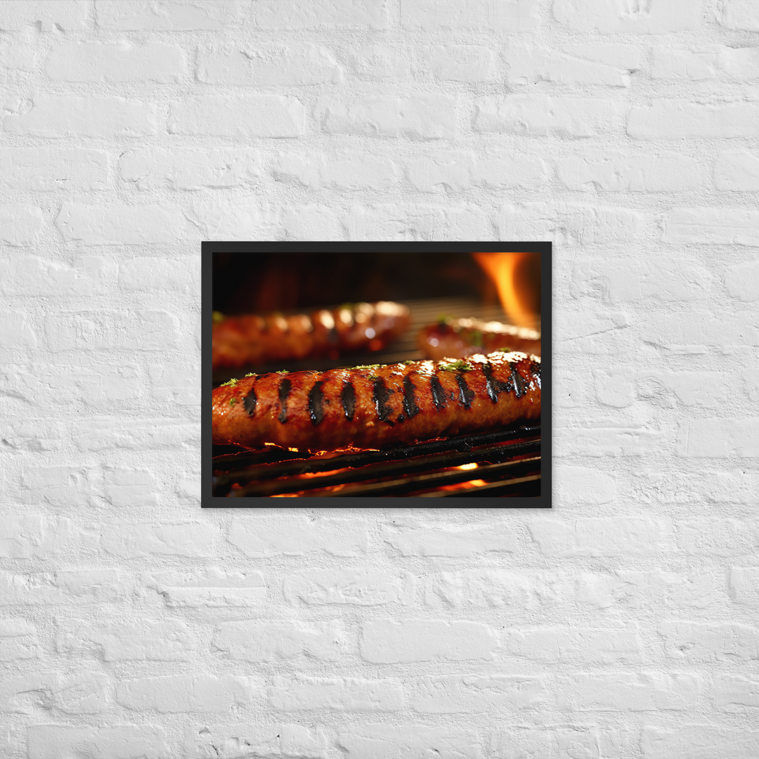 Grilled Sausage Framed poster 🤤 from Yumify.AI