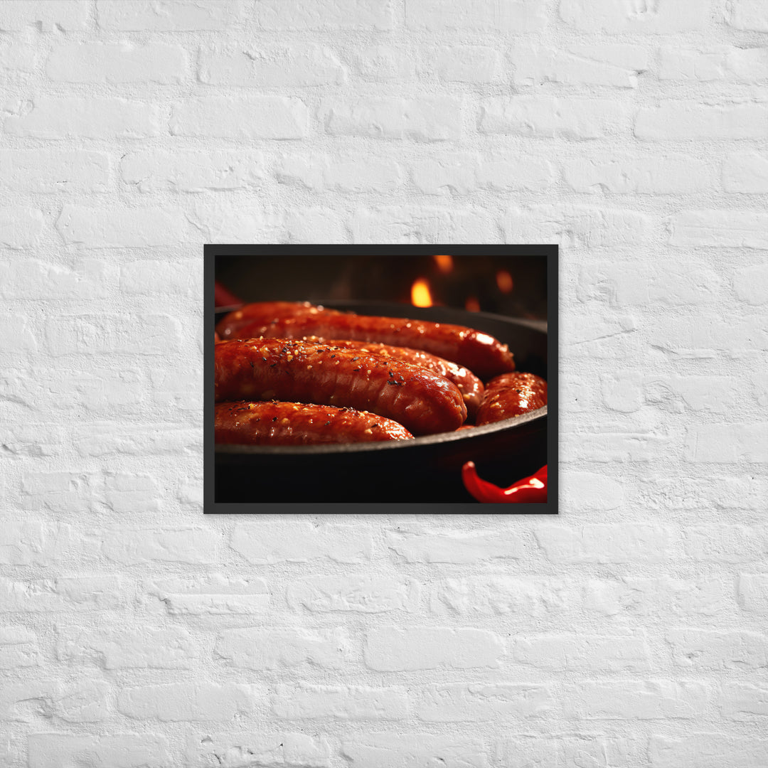 Baked Sausage Framed poster 🤤 from Yumify.AI