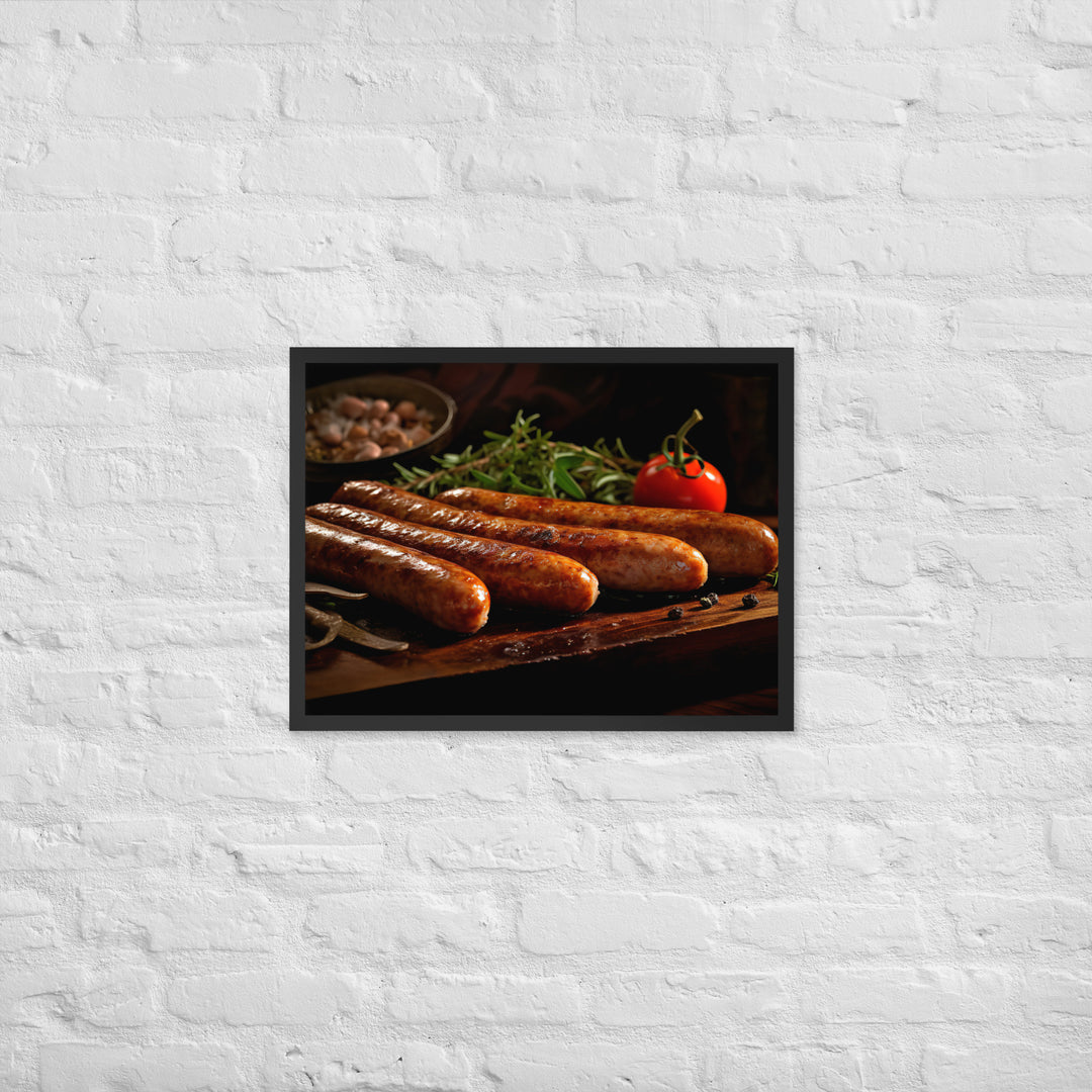 Baked Sausage Framed poster 🤤 from Yumify.AI