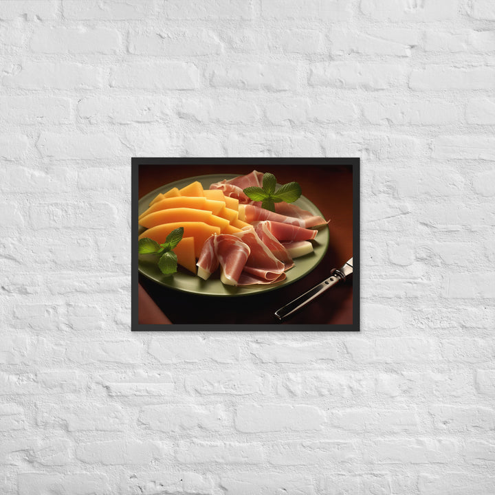 Parma Ham and Melon Appetizer Framed poster 🤤 from Yumify.AI