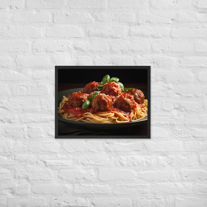 Classic Spaghetti and Meatballs Framed poster 🤤 from Yumify.AI