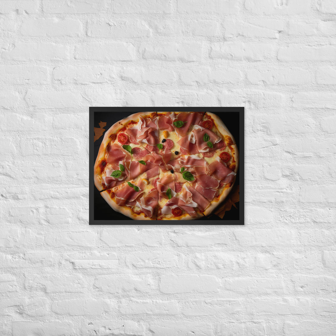 Parma Ham and Mozzarella Pizza Framed poster 🤤 from Yumify.AI