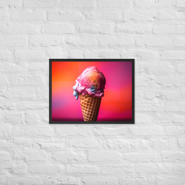 Strawberry Cheesecake Cone Framed poster 🤤 from Yumify.AI