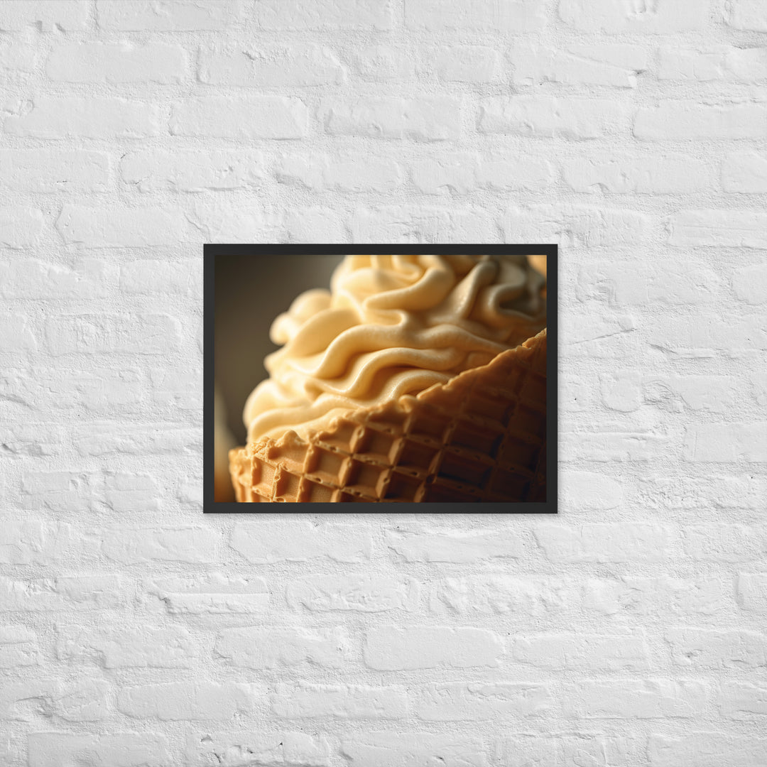 Classic Vanilla Soft Serve Cone Framed poster 🤤 from Yumify.AI
