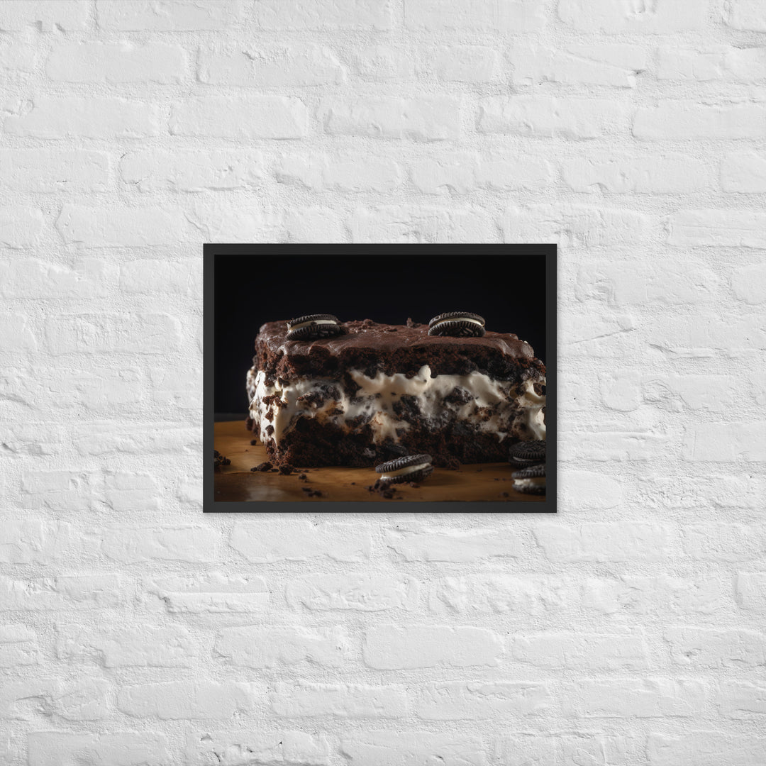 Oreo Brownie Ice Cream Sandwich Framed poster 🤤 from Yumify.AI