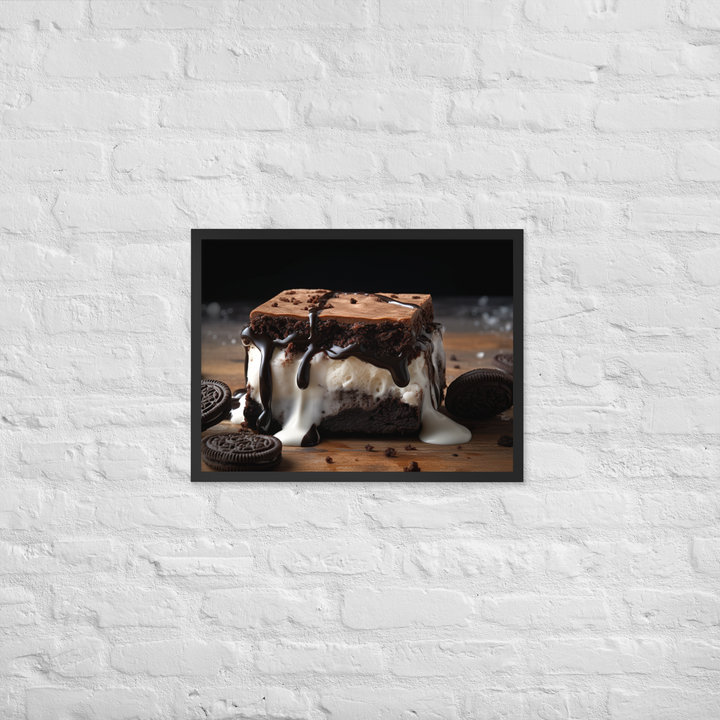 Oreo Brownie Ice Cream Sandwich Framed poster 🤤 from Yumify.AI