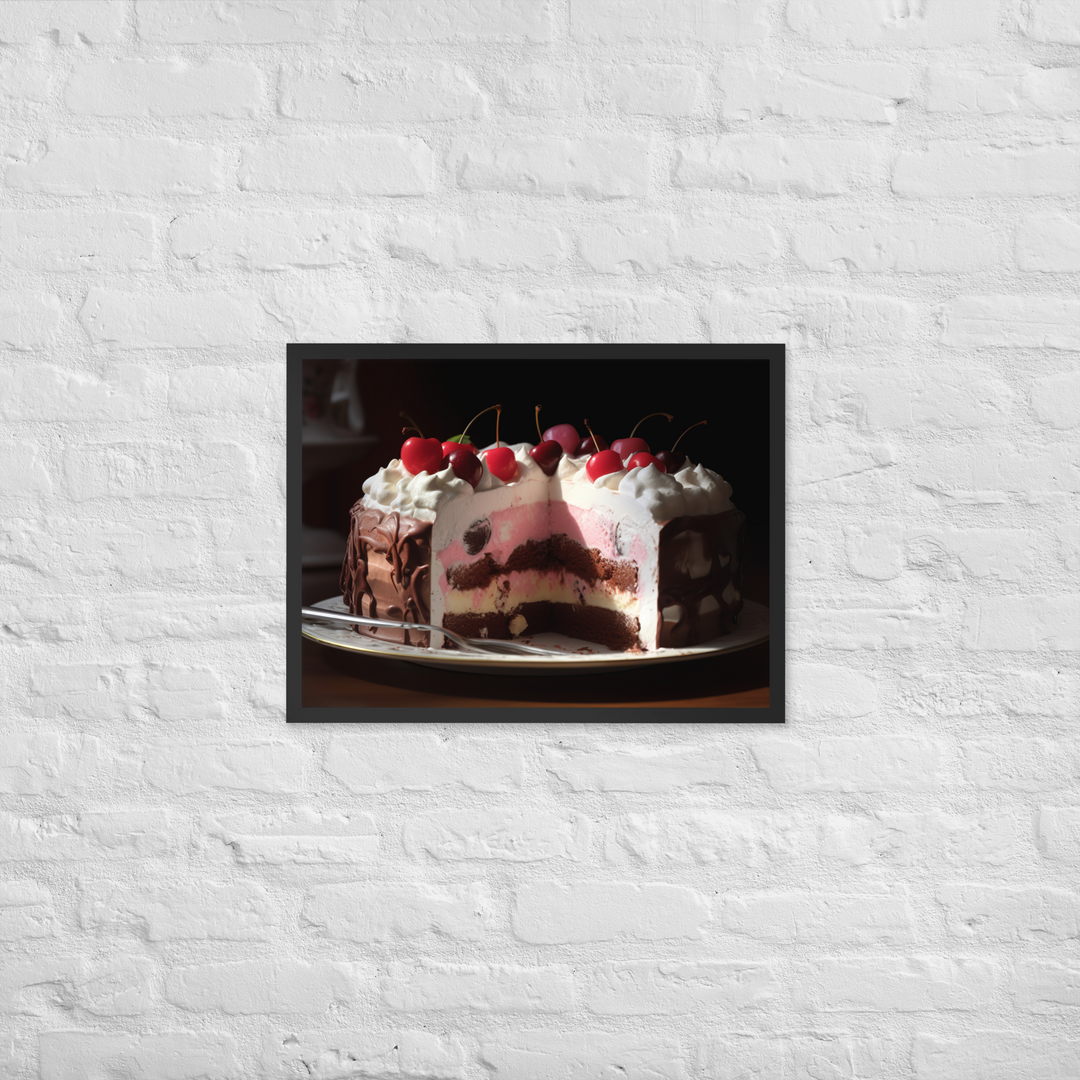 Neapolitan Ice Cream Cake Framed poster 🤤 from Yumify.AI