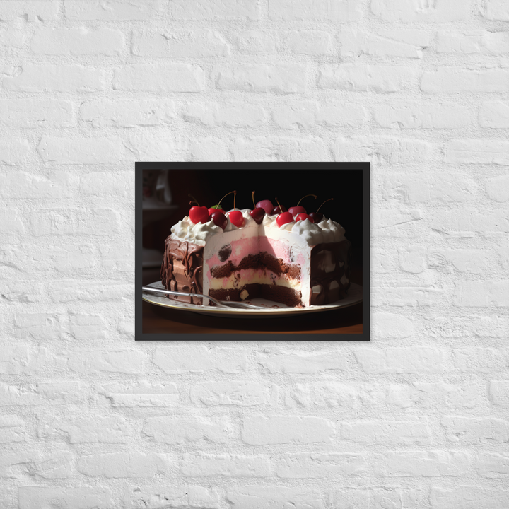 Neapolitan Ice Cream Cake Framed poster 🤤 from Yumify.AI