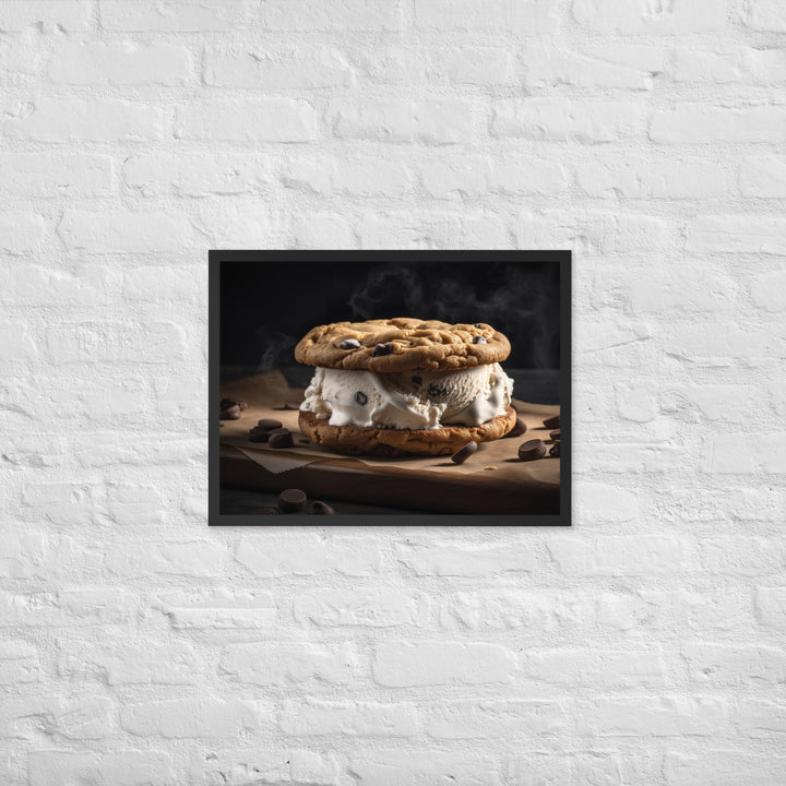 Classic Chocolate Chip Cookie Ice Cream Sandwich Framed poster 🤤 from Yumify.AI