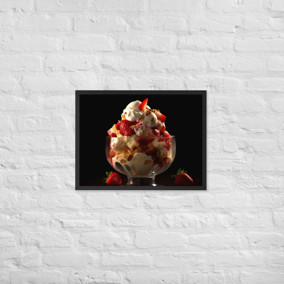 Strawberry Shortcake Sundae Framed poster 🤤 from Yumify.AI