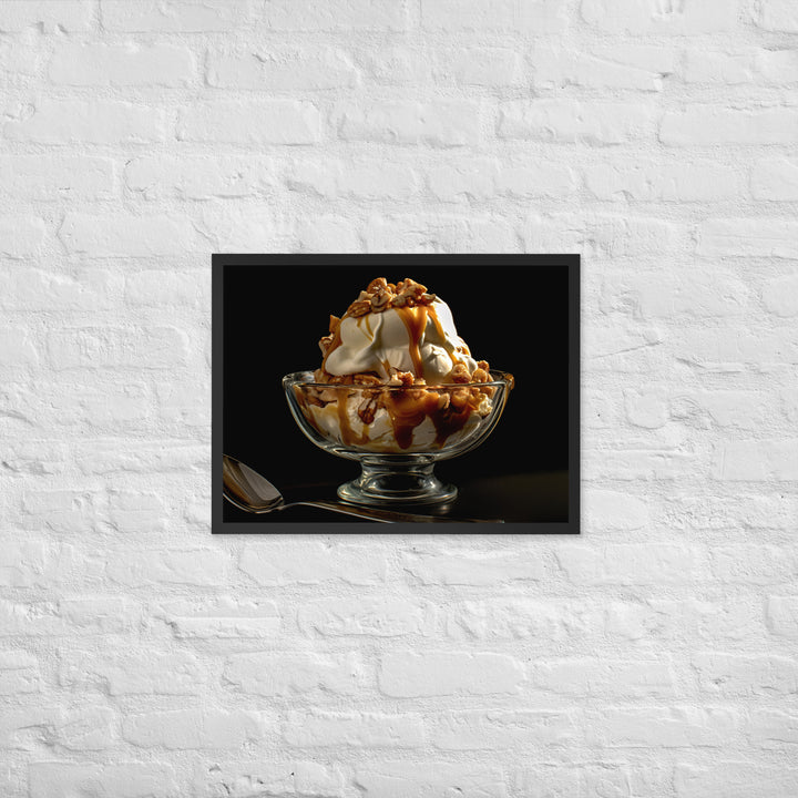 Nutty Caramel Sundae Framed poster 🤤 from Yumify.AI