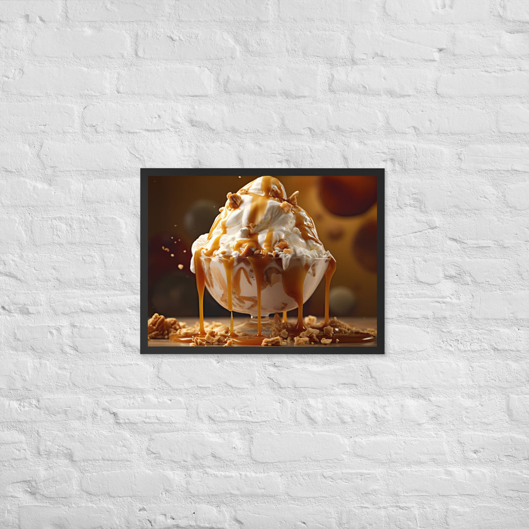 Nutty Caramel Sundae Framed poster 🤤 from Yumify.AI