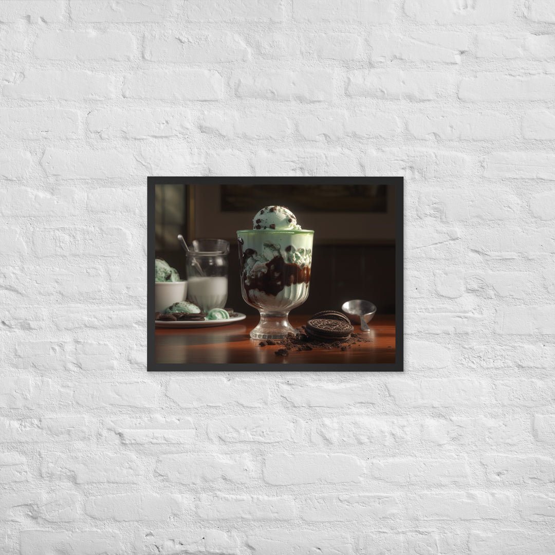 Mint Oreo Sundae Framed poster 🤤 from Yumify.AI