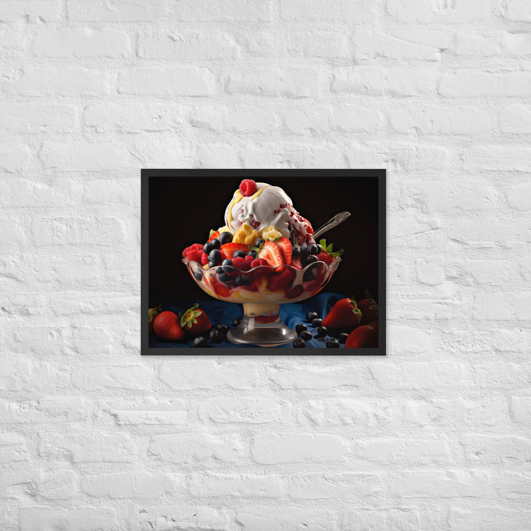 Fruit Lovers Paradise Sundae Framed poster 🤤 from Yumify.AI