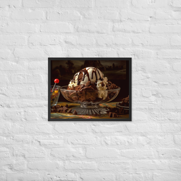 Chocolate Lovers Dream Sundae Framed poster 🤤 from Yumify.AI