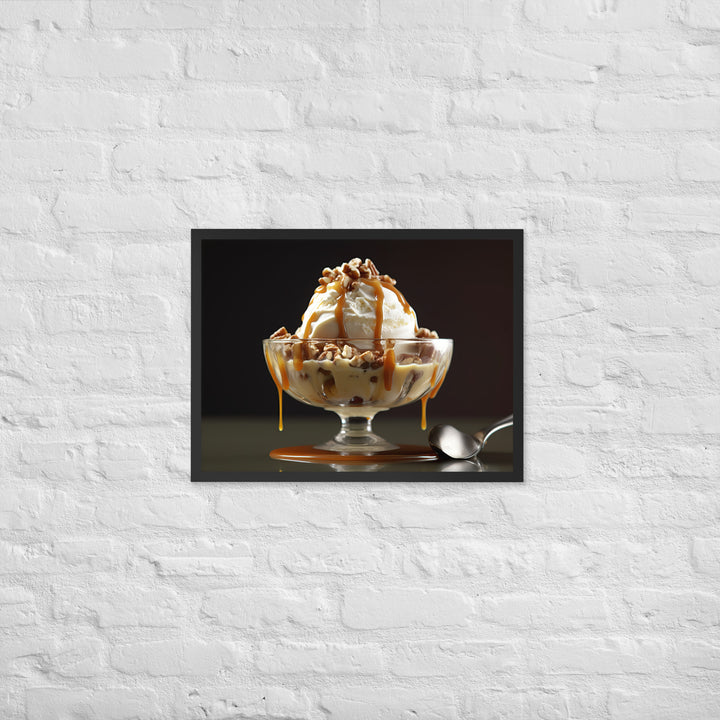 Caramel Pecan Sundae Framed poster 🤤 from Yumify.AI