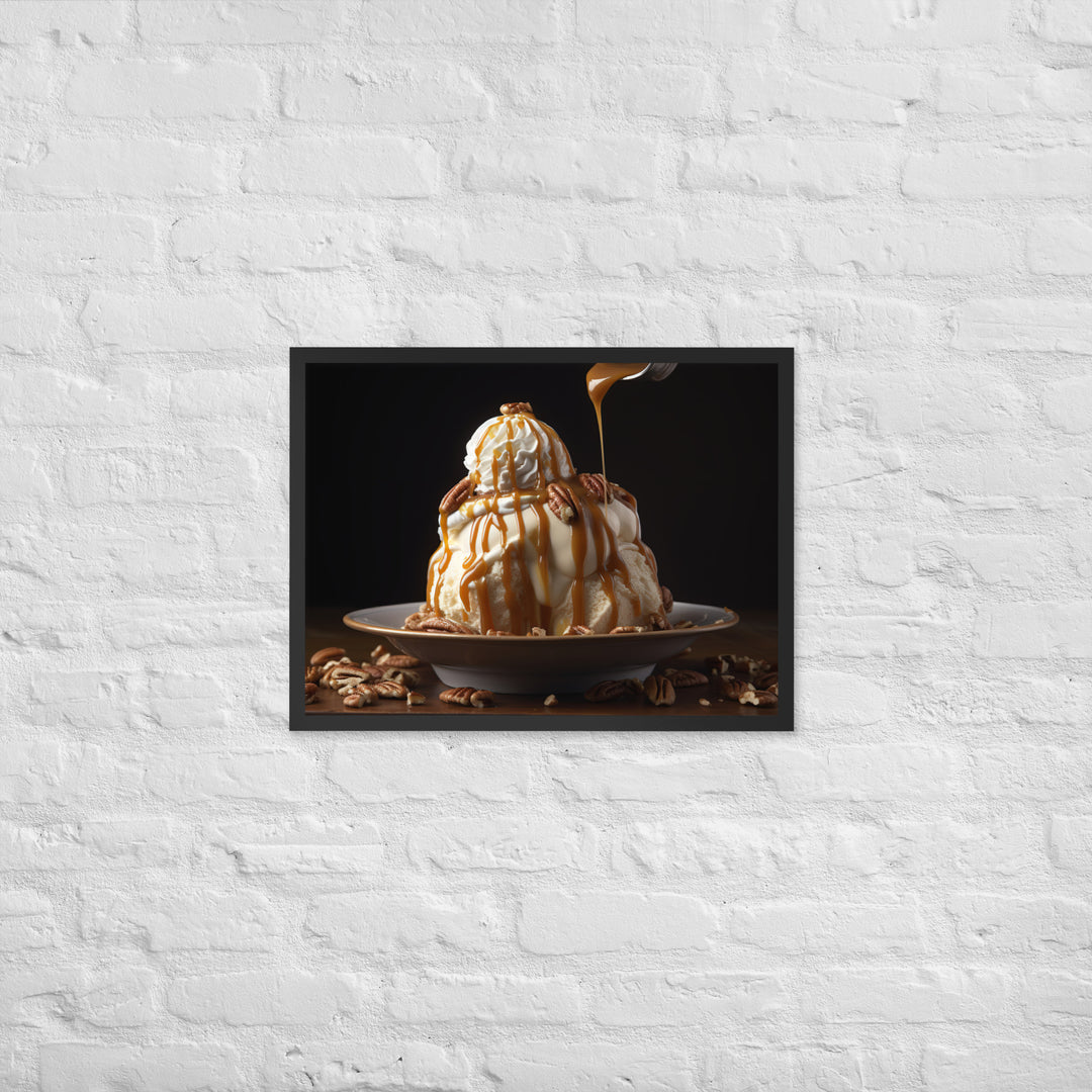 Caramel Pecan Sundae Framed poster 🤤 from Yumify.AI