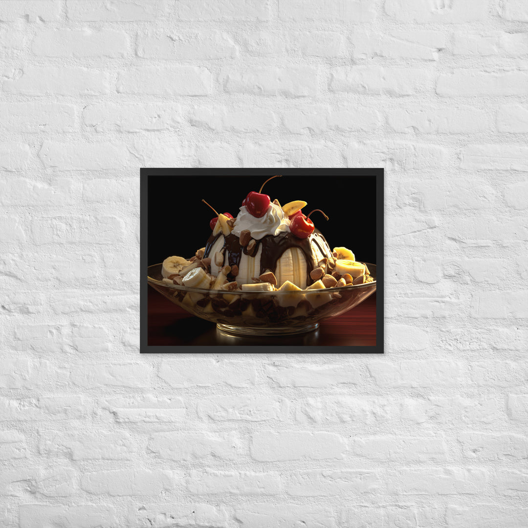 Banana Split Sundae Framed poster 🤤 from Yumify.AI