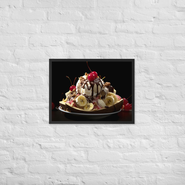 Banana Split Sundae Framed poster 🤤 from Yumify.AI