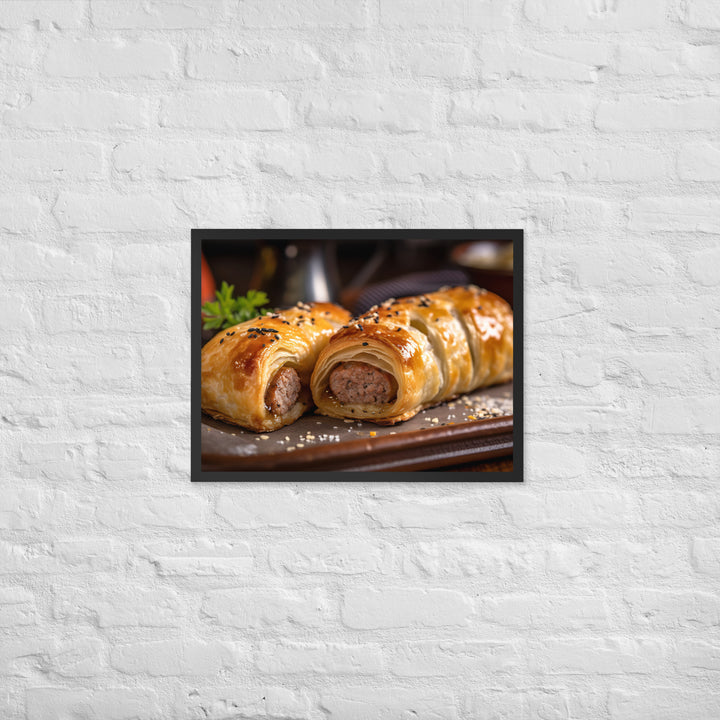 Pork and Apple Sausage Roll Framed poster 🤤 from Yumify.AI