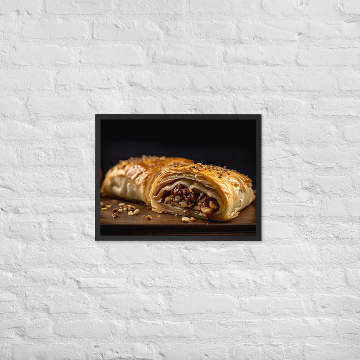 Pork and Apple Sausage Roll Framed poster 🤤 from Yumify.AI