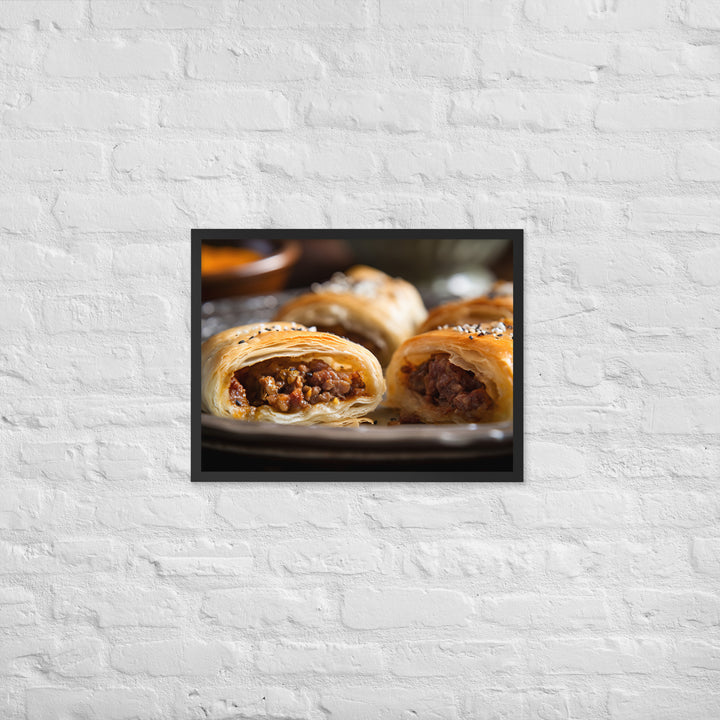 Moroccan Spiced Sausage Roll Framed poster 🤤 from Yumify.AI