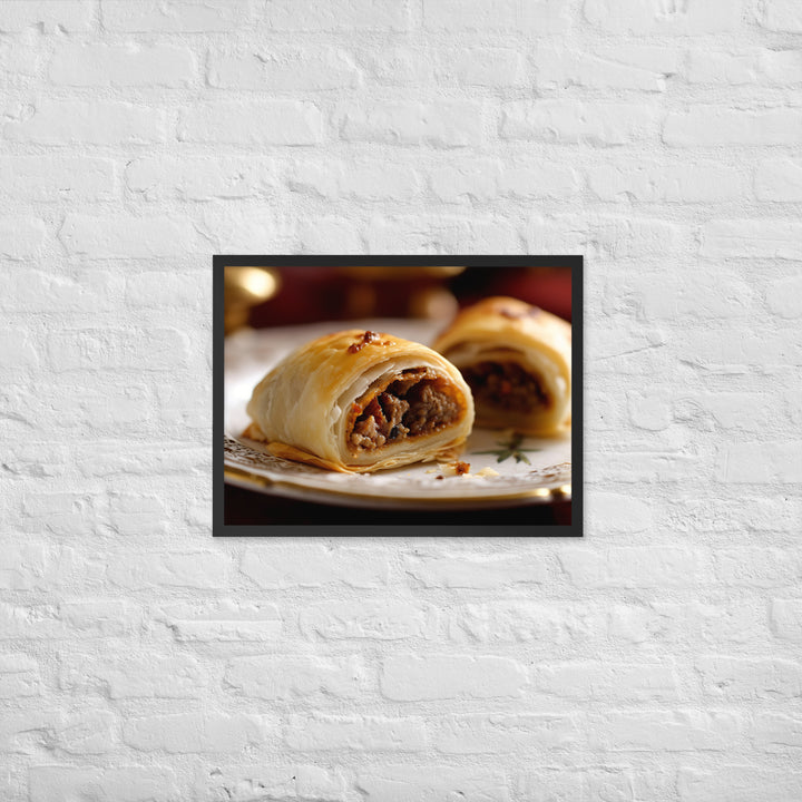 Moroccan Spiced Sausage Roll Framed poster 🤤 from Yumify.AI