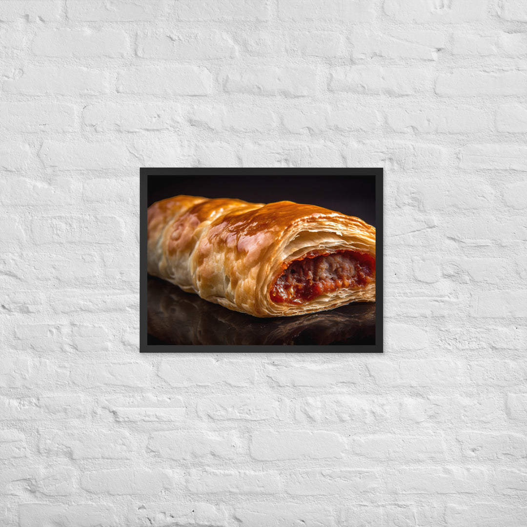 Classic Sausage Roll Framed poster 🤤 from Yumify.AI