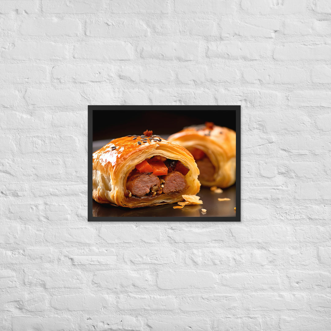 Chicken and Chorizo Sausage Roll Framed poster 🤤 from Yumify.AI