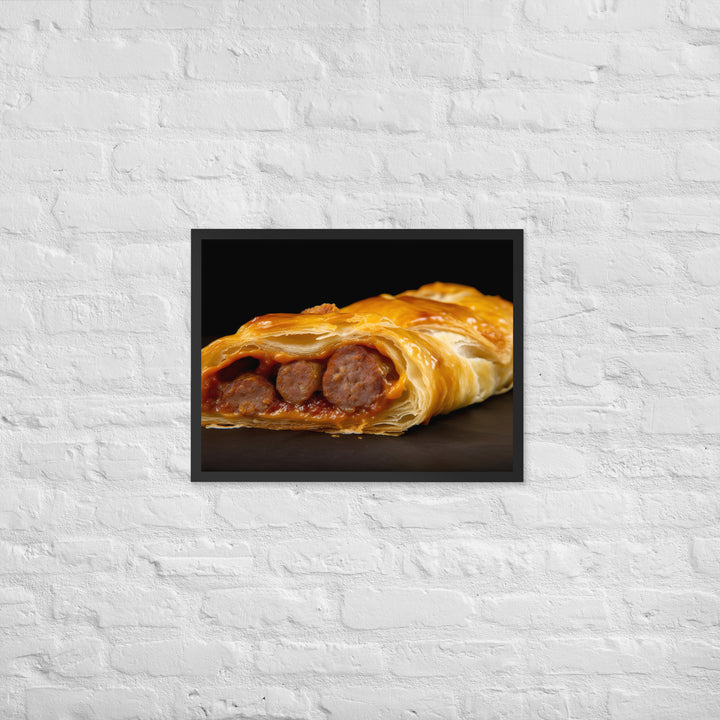 Cheese and Sausage Roll Framed poster 🤤 from Yumify.AI