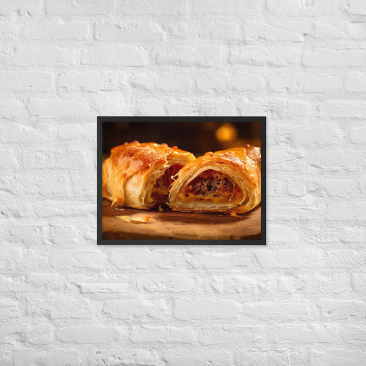Cheese and Sausage Roll Framed poster 🤤 from Yumify.AI