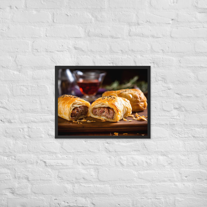 Beef and Onion Sausage Roll Framed poster 🤤 from Yumify.AI