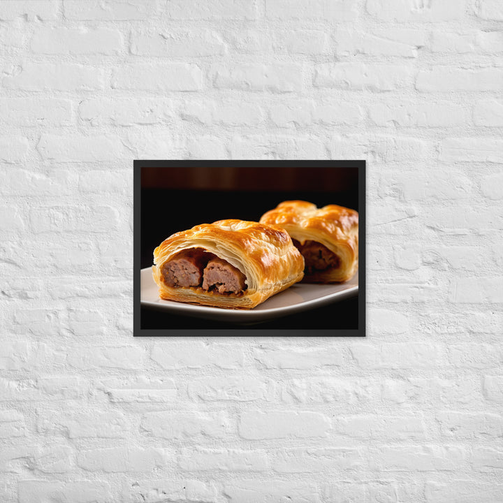 Beef and Onion Sausage Roll Framed poster 🤤 from Yumify.AI