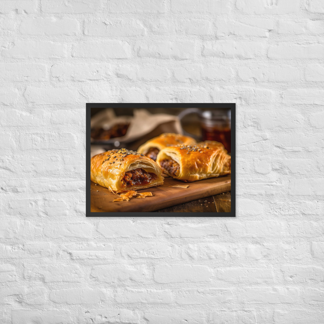 BBQ Sausage Roll Framed poster 🤤 from Yumify.AI