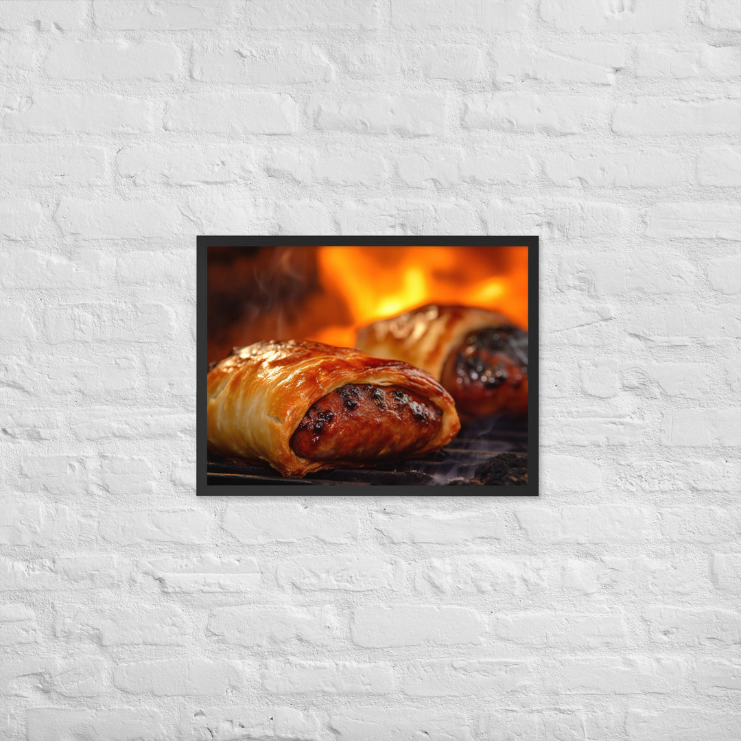 BBQ Sausage Roll Framed poster 🤤 from Yumify.AI