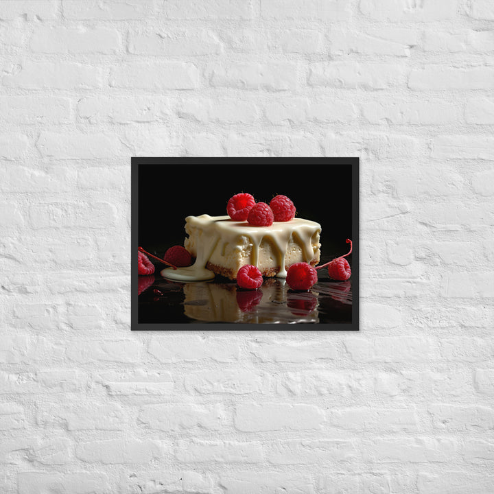 White Chocolate Raspberry Cheesecake Framed poster 🤤 from Yumify.AI