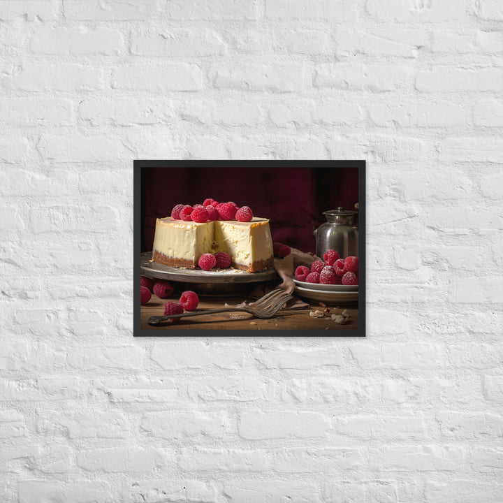 White Chocolate Raspberry Cheesecake Framed poster 🤤 from Yumify.AI